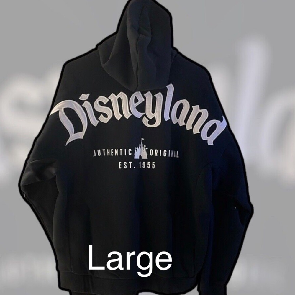 BNWT Disneyland Black Zip Up Hoodie Large